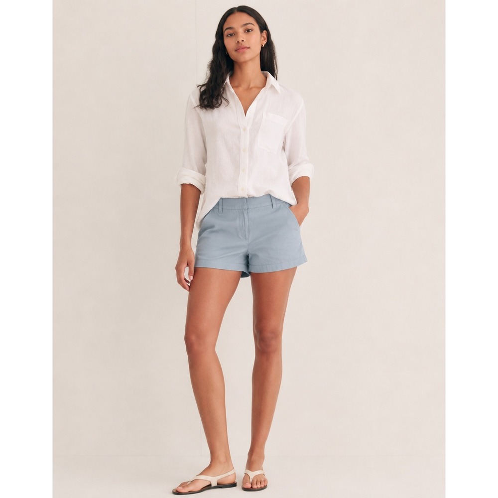 J.Crew Womens 3 Inch Chino Shorts Light Blue Cotton Twill Size 14